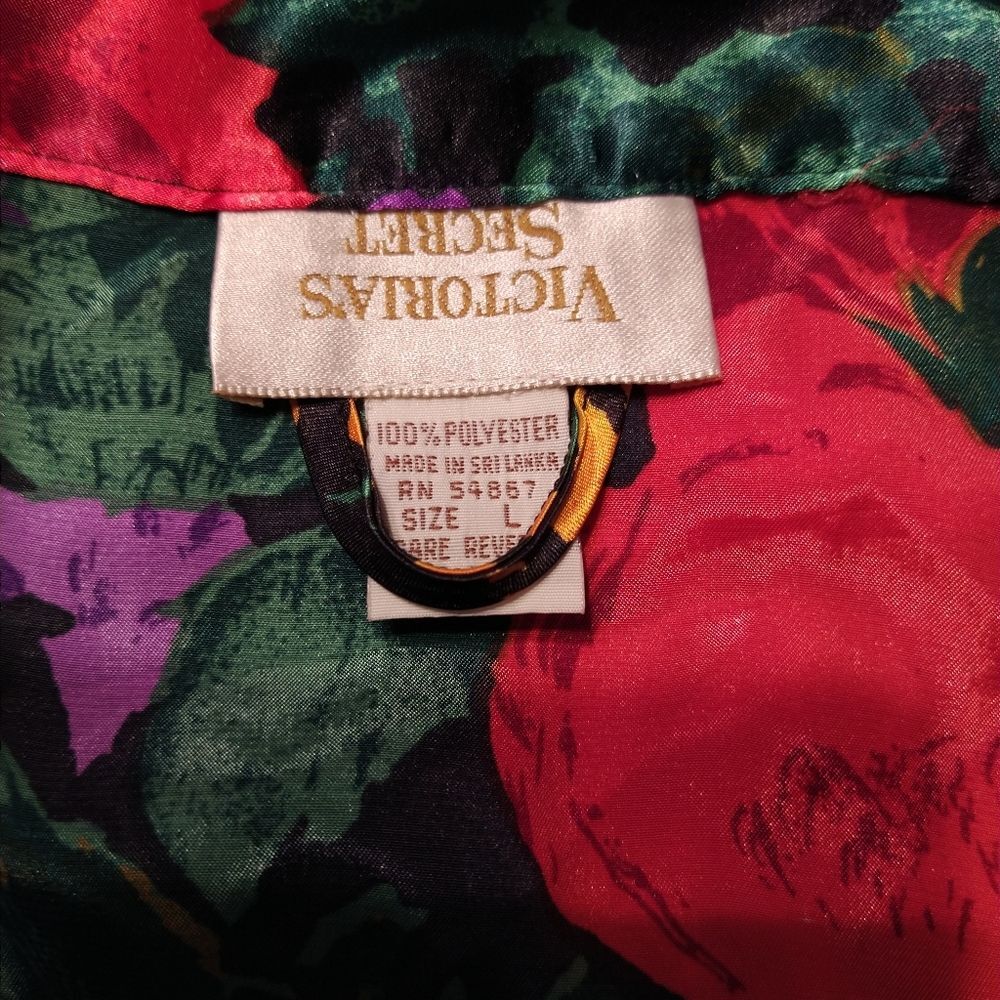 Vintage Victoria's Secret Gold Label Floral Robe Size Large See - Picture 7 of 8